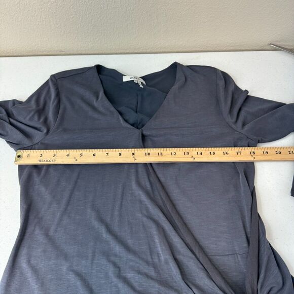 ZOZO Women Tie Front Wrap Midi Dress Long Sleeve Blue Medium Romantic Classy - Picture 8 of 11